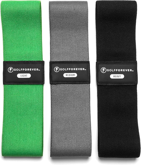 GolfForever Mini Bands Proven by Golfer Scottie Scheffler | Golf Training Premium Fitness Bands | Premium Golf Training Aid to Improve Strength Flexibility & Swing Posture | 3 Resistance Levels | 3pcs-StrideForce Fitness