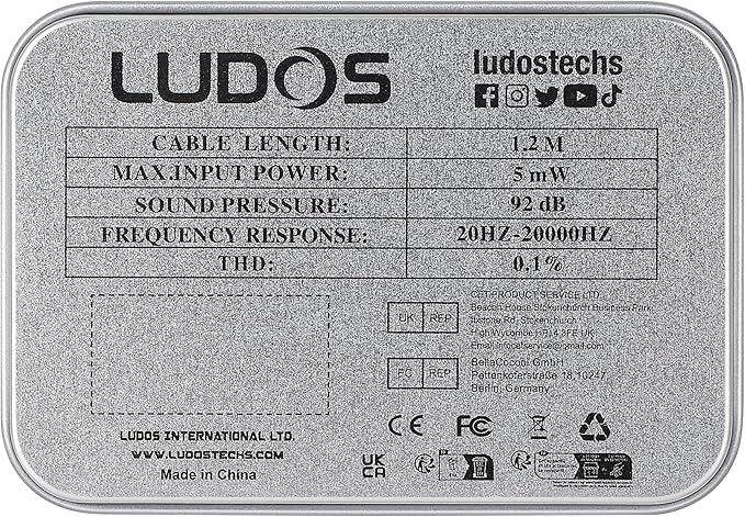 LUDOS Clamor Wired Earbuds in-Ear Headphones, 5 Years Warranty, Earphones with Microphone, Noise Isolating Ear Buds, Memory Foam for iPhone, Samsung, School Students, Kids, Women, Small Ears - White-StrideForce Fitness