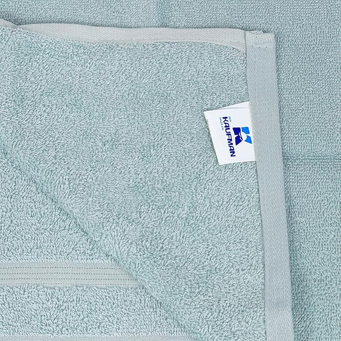 Kaufman - Premium Hand Towels Set for Bathroom, Spa, Gym, and Face Towel 100% Cotton Ring Spun, Ultra Soft Feel and Highly Absorbent Towels (Aqua, 72-PK)-StrideForce Fitness