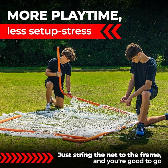 Velocity - Lacrosse Goal - Portable Steel Frame with Black Net, Perfect for Youth and Adult Training, Backyard Design-StrideForce Fitness