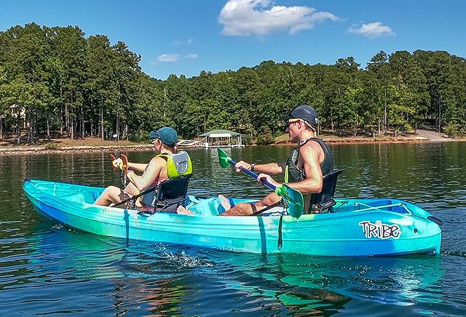 Perception Tribe 13.5 Sit on Top Tandem Kayak for All-Around Fun Large Rear Storage with Tie Downs