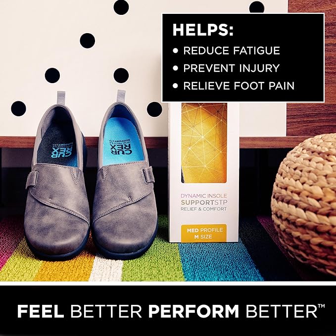 CURREX SupportSTP – Arch Support Insole w/Superior Cushioning & Airflow, Heavy Duty Shell for Less Fatigue – Comfort, Athletic, Casual and Work Shoe Inserts, Men & Women – Low Arch, Large