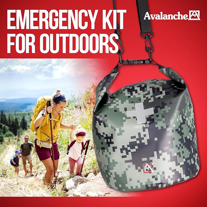 Avalanche First Aid Kit in Dry Bag, 103 Pcs Emergency Supplies Kit in Waterproof Bag for Home, Car, Travel, Sports or Camping, Durable, Ideal for Water Activities, Survival Gear Kit-StrideForce Fitness