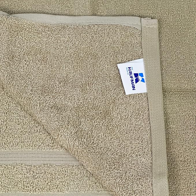 Kaufman - Premium Hand Towels Set for Bathroom, Spa, Gym, and Face Towel 100% Cotton Ring Spun, Ultra Soft Feel and Highly Absorbent Towels (Linen, 72-PK)-StrideForce Fitness