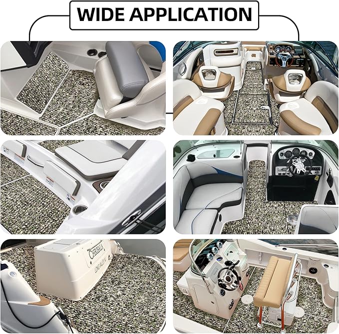 FOCEAN Boat Flooring EVA Foam Boat Decking Faux Teak Marine Flooring Boat Mat Boat Carpet Sheet for Motorboat RV Yacht Kayak Surfboard, 94.5"x 47.2"/35.4"/23.6"/15.7"-StrideForce Fitness