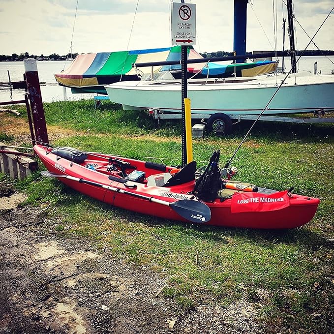 Universal Deluxe Kayak Seat Cushion with Storage Bag for Kayak,Padded Boat,SUP,Canoe,Fishing Boat,Seats with 4 Adjustable Straps-StrideForce Fitness