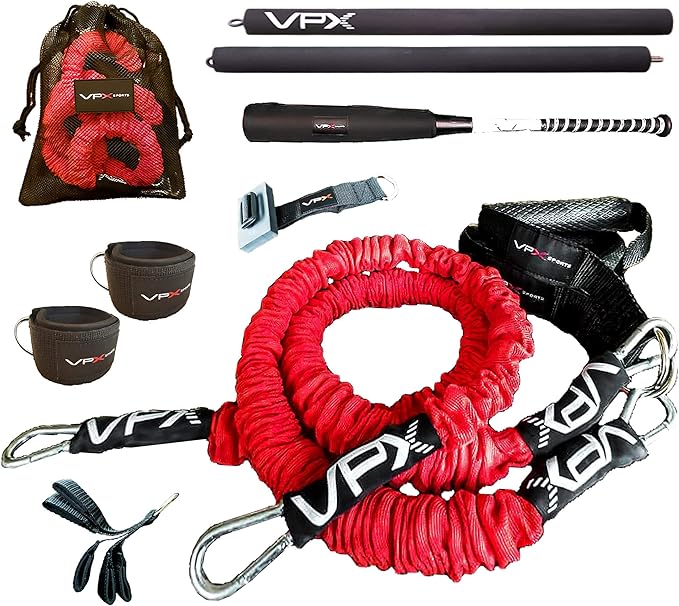 VPX Power Resistance Training System 3.0 | Total 3-Way Stacking Home, Gym, Sport Fitness | Men & Women | 220 LBs Adjustable Suspension Resistant Strength | Leg, Squat, Press, Push, Glute, Arm, LAT-StrideForce Fitness