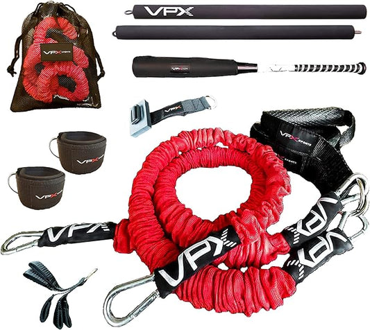 VPX Power Resistance Training System 3.0 | Total 3-Way Stacking Home, Gym, Sport Fitness | Men & Women | 220 LBs Adjustable Suspension Resistant Strength | Leg, Squat, Press, Push, Glute, Arm, LAT-StrideForce Fitness