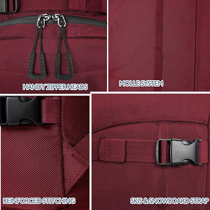 Unigear Ski Boot Bag, 50L Ski Boot Travel Backpack for Ski Helmet, Goggles, Gloves, Skis, Snowboard & Accessories (Red)-StrideForce Fitness