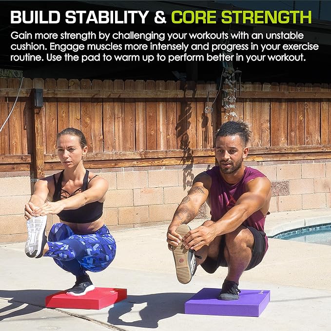 ProsourceFit Exercise Balance Pad – Cushioned Non-Slip Foam