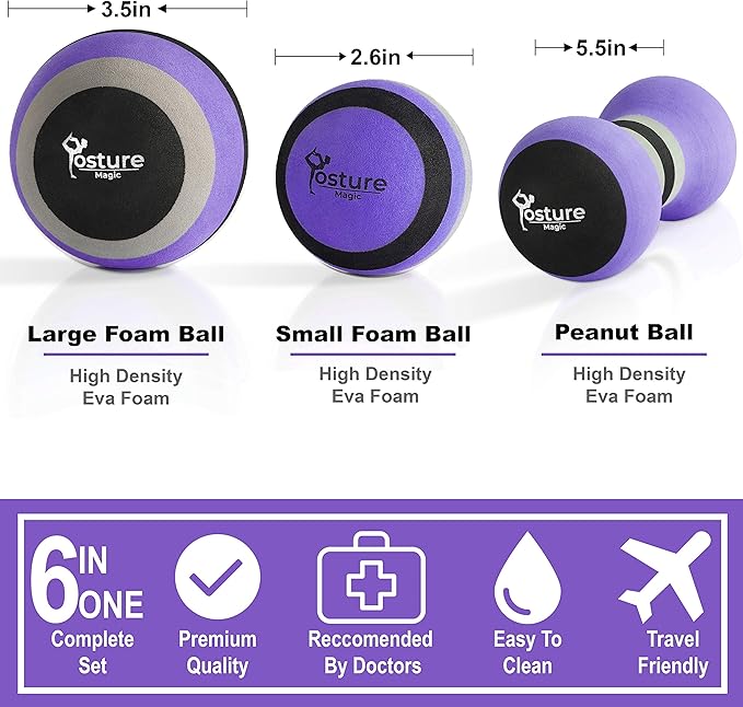 Posture Magic Massage Ball Kit for Myofascial Trigger 6 -