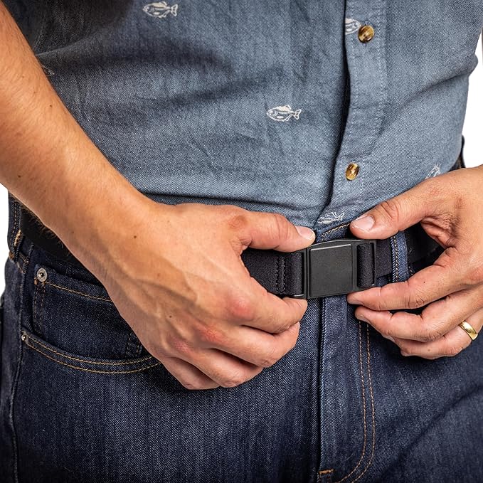 FLYT Solo Belt - Minimalist Web Nylon Belt with Quick-Release Magnetic Plastic Buckle, TSA Friendly-StrideForce Fitness