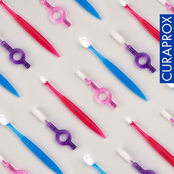 Curaprox Interdental Brush Set CPS 408 Perio – for Wider Gaps & Gum Care | Includes 5 Brushes & Ergonomic Holder for Comfortable Cleaning | Swiss Made