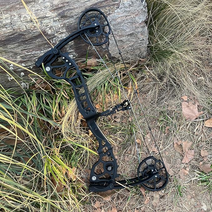 Archery Compound Bow Hunting Set 20-70lbs Adjustable Pull 320fps Speed with 5 Pin Sights and 9 Carbon Arrows for Teens and Adults Target Practice Outdoor Hunting Full Set of Accessories-StrideForce Fitness