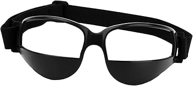 Black Basketball Glasses- Basketball Dribbling Goggles,17 X 6cm Portable Glasses For Dribbling,Comfortable Protective Sports Dribble Specs For Training Team Sports-StrideForce Fitness
