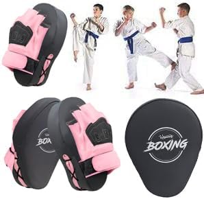 Valleycomfy Boxing Curved Focus Punching Mitts- Leatherette Training Hand Pads-StrideForce Fitness