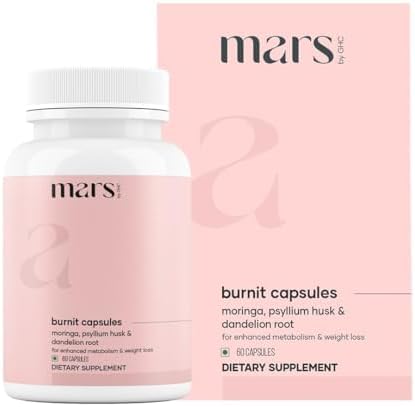 Mars BurnIt Capsules | Enriched with Psyllium Husk, Moringa & Dandelion Root | Supports Digestion, Detox & Weight Management | Pack of 1-StrideForce Fitness