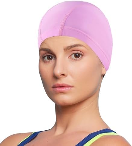 Swim Cap for Men Women Adult, High Stretch Fabric Swim Cap, Swimming Caps Non-Waterproof-StrideForce Fitness