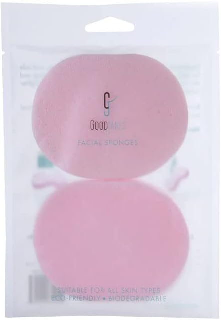 Facial Sponges for Sensitive Skin – Hypoallergenic Reusable Face Sponges for Gentle Cleansing & Light Exfoliation – Latex-Free, Non-Irritating Skincare Tools, 2-Pack