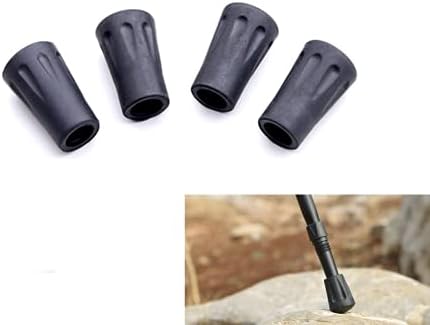 Walking Stick Tips Rubber 4pcs Trekking Pole Tips Replacement- Rubber Feet for Hiking Poles, Walking Sticks, Trekking Poles | Rubber Tip for Walking Sticks Hiking Trekking Poles Boot Tips Rubber Feet-StrideForce Fitness
