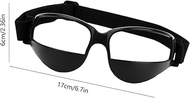 Black Basketball Glasses- Basketball Dribbling Goggles,17 X 6cm Portable Glasses For Dribbling,Comfortable Protective Sports Dribble Specs For Training Team Sports-StrideForce Fitness