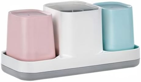 Toothbrush Holder for BathroomToothbrush Cup, Kids Toothbrush Holder with Bathroom Cup, Electric Toothbrush Toothpaste Holder and Bathroom Accessories Storage, Pink & Blue