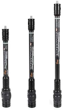 SUNYA Archery Bow Stabilizer for Compound Bow, Carbon Fiber Body Flexible Core, Damping System and Weights Kit, 8",10",12" 15" in Expedition Series-StrideForce Fitness