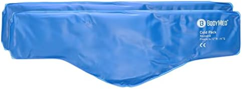 BodyMed Reusable Vinyl Ice Pack (2-Pack) for Neck - Professional Grade Cold Therapy for Injuries, Aches, Swelling, Bruises, Sprains - 23 in. Long (Neck Contour)-StrideForce Fitness