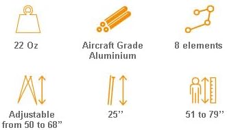 Mountain Shooting Stick – Adjustable, Lightweight Rifle Shooting Gear, fits Heights 51" to 78", Perfect for Standing, Kneeling, Slope Shots, and Ideal for air Travel.-StrideForce Fitness