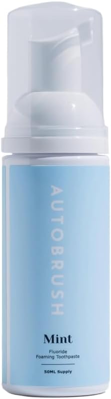 Autobrush Fluoride Foaming Toothpaste for Adults, Mint Flavor, Whitening & Deep Cleaning, Travel Friendly, Anti-Cavity (Pack of 1)