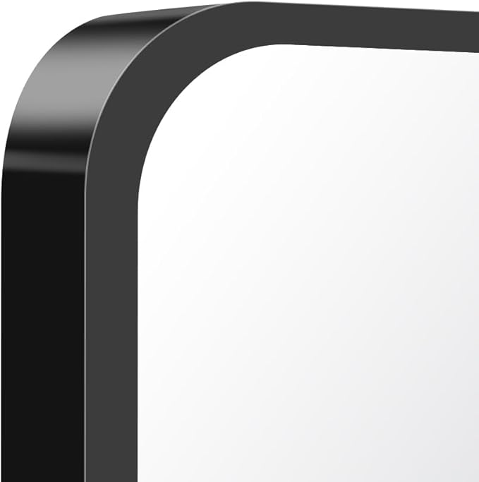 FORBATH Bathroom Mirror 30" X 40", Large Rectangular Wall Mirror, Black Metal Framed Rounded Corner Wall Mounted Mirror for Bathroom Bedroom Entryway Decor(Horizontal/Vertical)-StrideForce Fitness