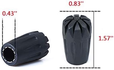 Trekking Pole Accessories Extra Thick and Wear Resisting Rubber Tips Snow Support Mud Support for Hiking Poles for All Common Trekking Poles, Hiking Sticks, Nordic Walking Poles with a Inner Diameter of 11mm/0.43"-StrideForce Fitness