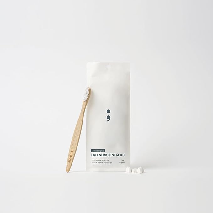 ECOAND Greenerb Dental Kit - Eco-Friendly Bamboo Toothbrush & Solid Toothpaste Tablets | Travel & Zero-Waste Oral Care Set