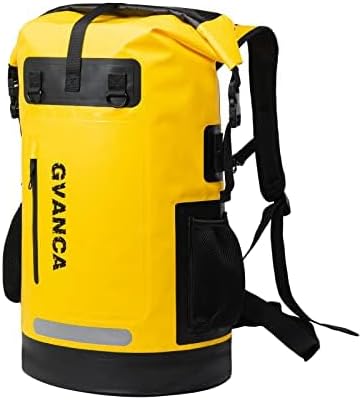 Waterproof Dry Bag Backpack for Kayaking, Roll Top Kayak Dry Backpack, Floating Outdoor Dry Sack Boating Sailing Canoeing Rafting Fishing Camping 85L Yellow-StrideForce Fitness