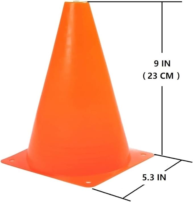 Soccer Cones (9 Inch 20 Pack), Agility Training Sport Cone with Carry Bag for Drilling Football Basketball Field Markers,-StrideForce Fitness