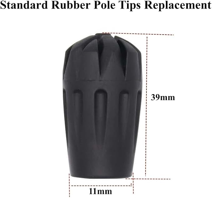 Walking Stick Tips Rubber 4pcs Trekking Pole Tips Replacement- Rubber Feet for Hiking Poles, Walking Sticks, Trekking Poles | Rubber Tip for Walking Sticks Hiking Trekking Poles Boot Tips Rubber Feet-StrideForce Fitness