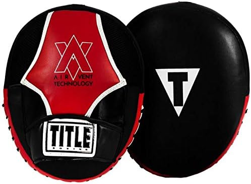 TITLE Boxing Air Vent Technology Punch Mitts, Black/Red - Boxing Pads, Muay Thai Pads, Punching Mitts, Focus Mitts, Boxing Equipment, Punching Pads, MMA Equipment, Kickboxing-StrideForce Fitness
