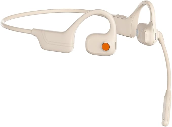 IHAO Open Ear Air Conduction Bluetooth Headphone Dual Mic Rotatable Boom Mic Active Noise Cancellation IPX5 Waterproof Bluetooth 5.4 Pain-Free Design for Sports Work Outdoor Activities-DG09 White-StrideForce Fitness