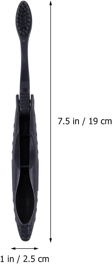 Cabilock Folding Travel Toothbrush 8Pcs Set with Portable Charcoal Soft Bristles Gray Foldable Handle for Camping and Travel Oral Care