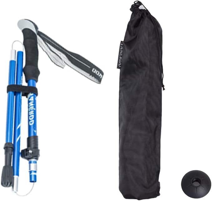 Trekking Poles - 1pc Sports Aluminium 7075 Anti Shock Walking Trekking Hiking Stick Pole,Ultralight Alpenstock,Adjustable Quick,Single Collapsible Pole-StrideForce Fitness