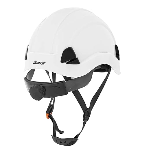 Jackson Safety CH300 Climbing-Style Hard Hat - Non-Vented Construction Helmet with Chin Cup - ANSI Z89.1 & OSHA Compliant - (Multiple Colors)-StrideForce Fitness