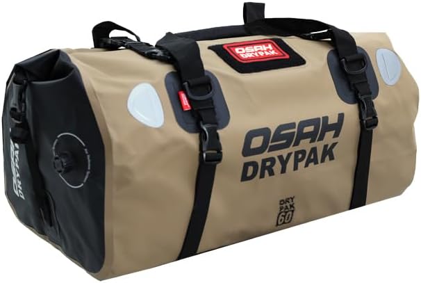 Waterproof Duffel& Luggage Bag - Motorcycle Dry Bag Tail Saddle Bags with Roll Top Closure,Large Storage Space,for Camping, Kayaking, Fishing & Traveling(MudBrown, 60L)-StrideForce Fitness