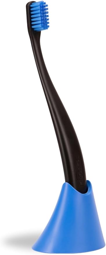 PROMIS Toothbrush 3-Pack Refill | Ecofriendly Soft Toothbrush | Renewable Bioplastic | 6750 Soft Bristles | Swiss Made Italian Design (Black)