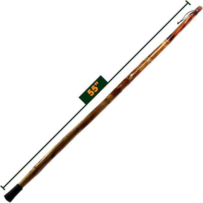 SE 3 Piece 55" Detachable Pine Wood Walking/Hiking Stick with Metal Tip, Reinforced Rubber Tip, and Water-Resistant Travel Pouch - Portable and Durable for Outdoor Adventures-StrideForce Fitness
