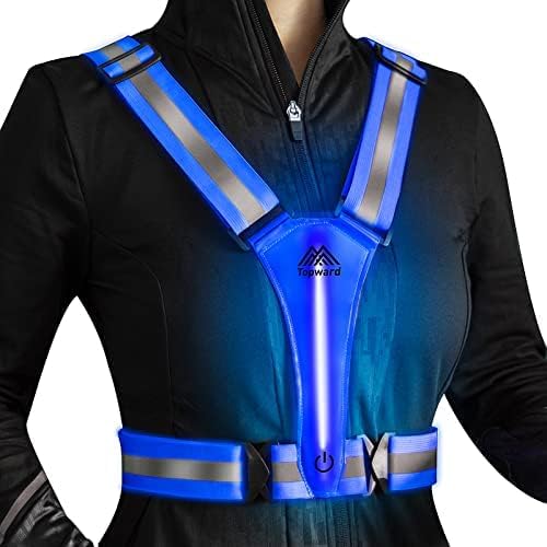 LED Reflective Vest Safety Gear, Light Up Vest for Night Walking Cycling, High Visibility Running Vest with Reflective Strips-StrideForce Fitness