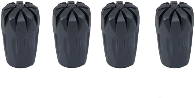 Walking Stick Tips Rubber 4pcs Trekking Pole Tips Replacement- Rubber Feet for Hiking Poles, Walking Sticks, Trekking Poles | Rubber Tip for Walking Sticks Hiking Trekking Poles Boot Tips Rubber Feet-StrideForce Fitness