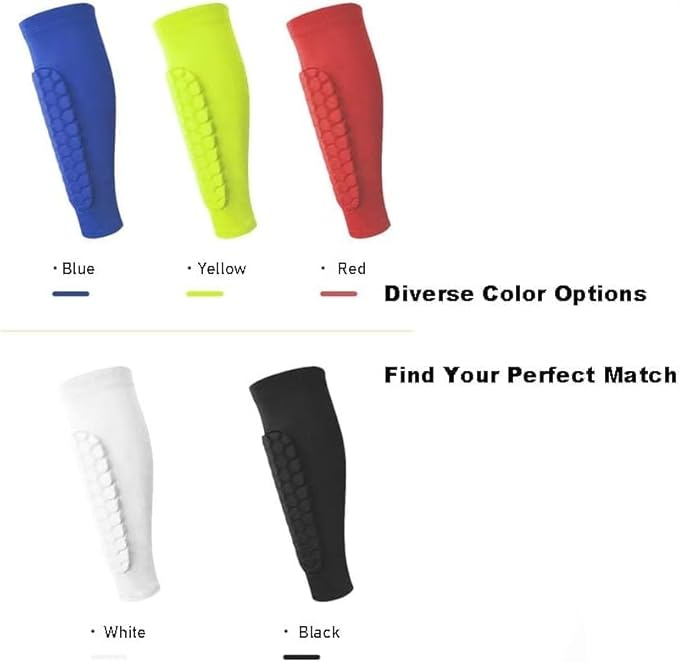 Shin Defender Shin Guards Kids 2 Pair, Shindefender Shin Guards Soccer, with Honeycomb Pads, for Soccer Kids Youth Adult-StrideForce Fitness