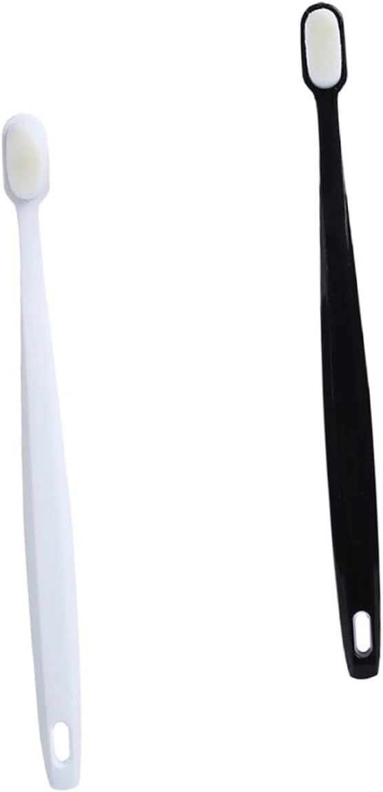 Soft Bristle Toothbrush for Adults and Pregnant Women, 2pcs Extra Soft Gum Care Toothbrushes Ultra-fine Bristles, Black and White, Suitable for Home and Travel Use