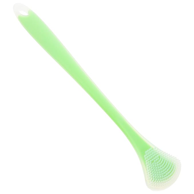 SOIMISS Portable Silicone Tongue Scraper for Adults, Double-Sided Oral Care Tool in Mint Green, Handheld Tongue Coating Cleaner for Bad Breath Removal and Daily Hygiene