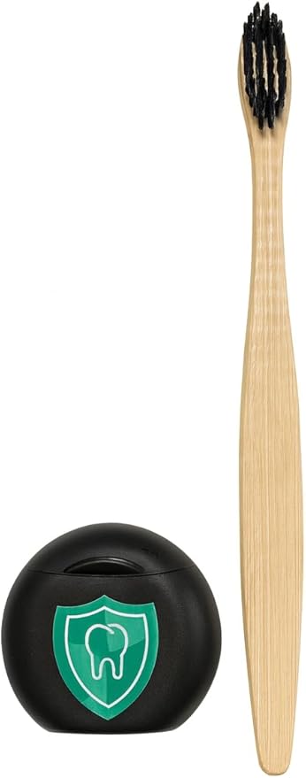 Eco-Friendly, TSA Approved Bamboo Toothbrush & Dental Floss Travel Kit – Natural Bamboo Handle, Soft Bristles, Mint Charcoal Floss, Vegan & BPA-Free, Zero Waste Sustainable Oral Care Set